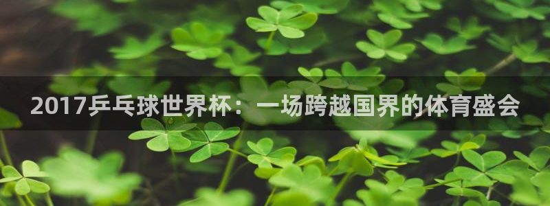 足球世预赛:2017乒乓球世界杯:一场跨越国界的体育盛会